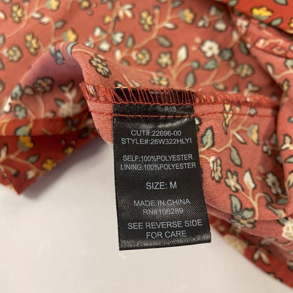 TRIXX Floral Sundress Short Puff Sleeve Burnt Orange/Multi Size Medium - Picture 9 of 9
